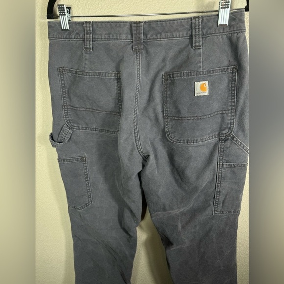 Carhartt Fleece Lined Original Fit 102213 Carpenter Gray Pants Size 10 Short - Picture 9 of 14